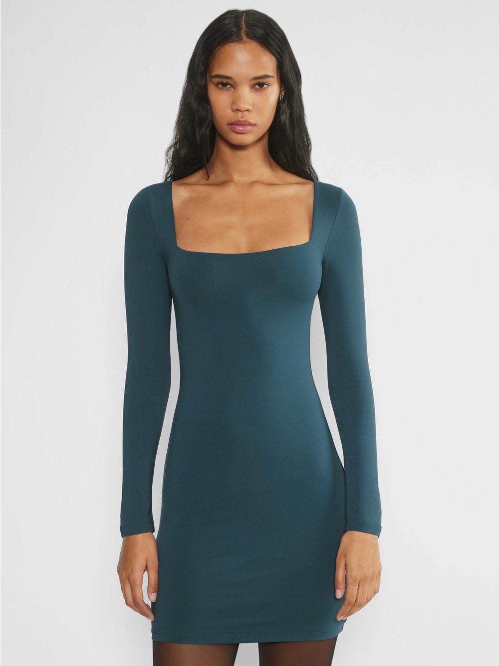 Aritzia Contour Squareneck Longsleeve Mini
Dress Tourmaline Teal